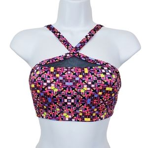 Victoria's Secret Pink Geometric Mesh Inset Sports Bra Size XS
